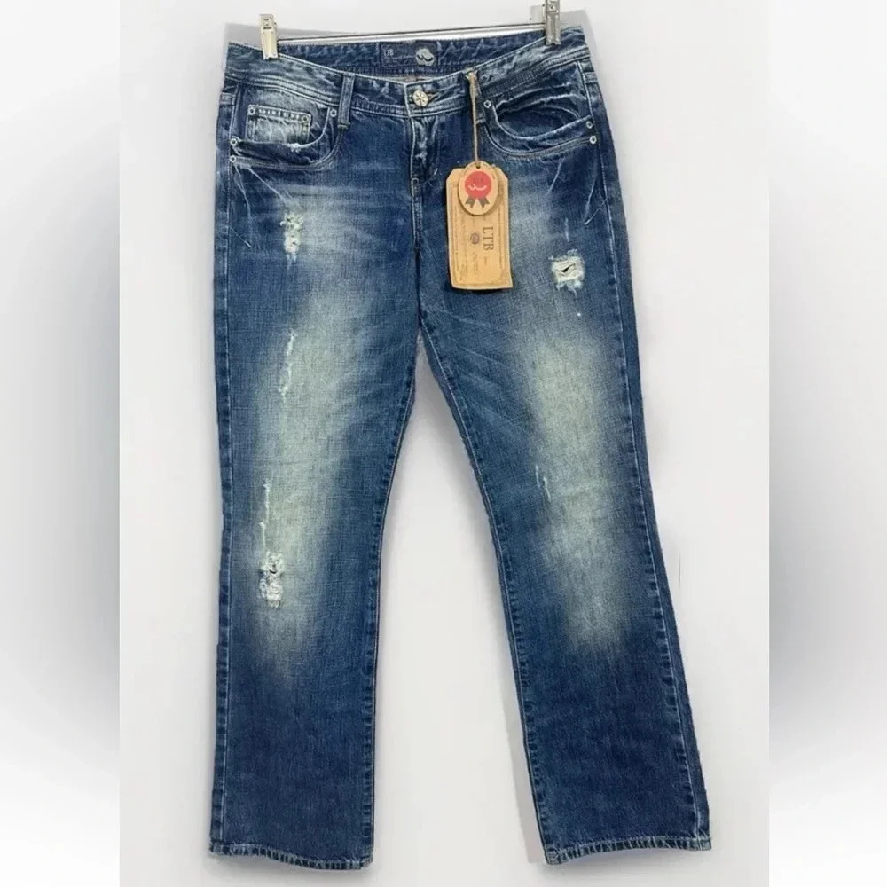 LTB 1948 Bootcut Low Rise Distressed Denim Cottton Jeans Size 31x32